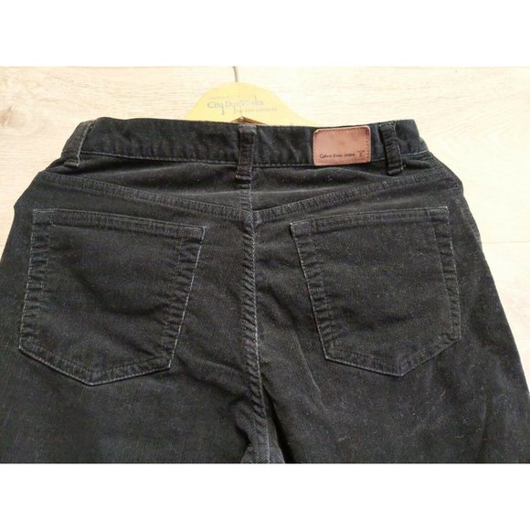 Vintage Calvin Klein Jeans Black Corduroys Size 6 Leather Tag Bootcut - Picture 10 of 11